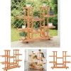 New The Living Store blomsterstativ med hjul 110x25x115 cm massivt fyrretræ - Planteborde Plantestativer