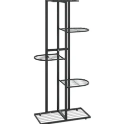 Plantestativer^The Living Store blomsterstativ i 5 niveauer 43x22x98 cm metal sort - Planteborde