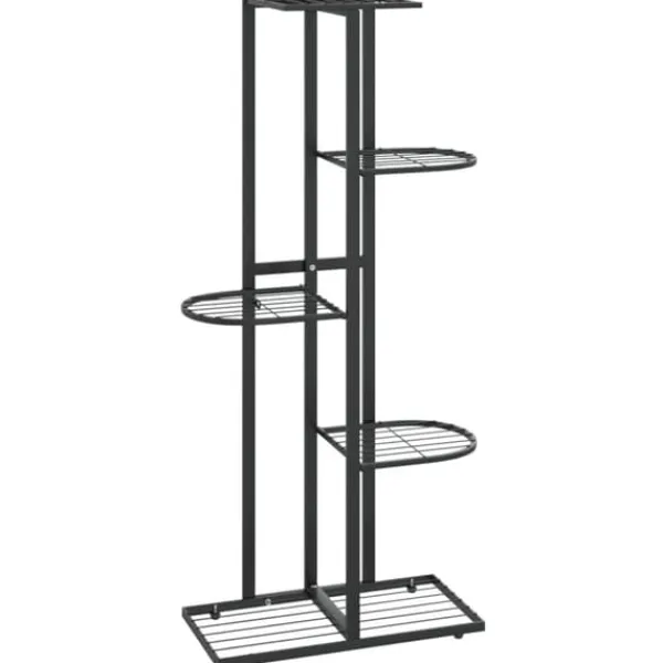 Plantestativer^The Living Store blomsterstativ i 5 niveauer 43x22x98 cm metal sort - Planteborde