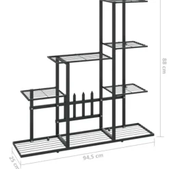 Plantestativer^The Living Store blomsterstativ 94,5x25x88 cm metal sort - Planteborde