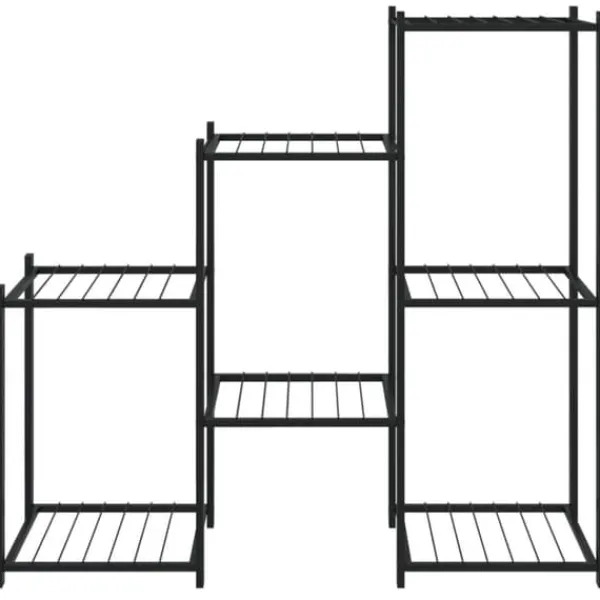 Plantestativer^The Living Store blomsterstativ 83x25x80 cm jern sort - Planteborde
