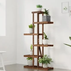 Best The Living Store blomsterstativ 175x25x140,5 cm massivt fyrretræ - Planteborde Krukker & Plantebeholdere