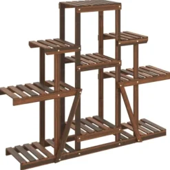 Plantestativer^The Living Store blomsterstativ 110x25x98 cm massivt fyrretræ - Planteborde