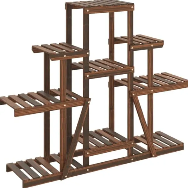 Plantestativer^The Living Store blomsterstativ 110x25x98 cm massivt fyrretræ - Planteborde
