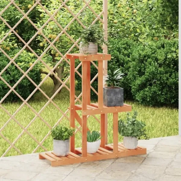 New The Living Store blomsterstativ 81x25x75,5 cm massivt fyrretræ - Planteborde Plantestativer