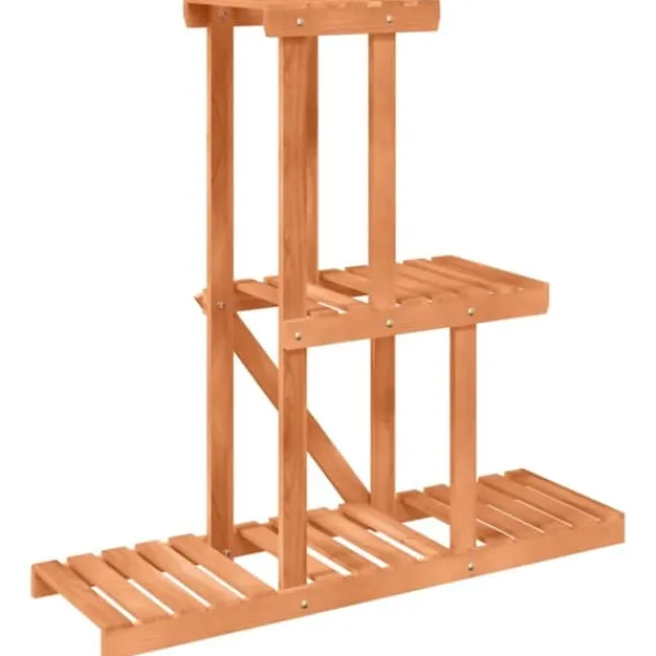 New The Living Store blomsterstativ 81x25x75,5 cm massivt fyrretræ - Planteborde Plantestativer