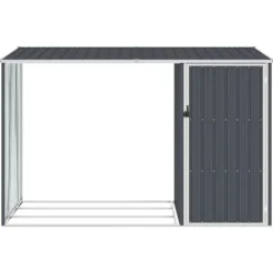 Hot The Living Store brændeskur 245x98x159 cm galvaniseret stål antracitgrå - Skure & Redskabsskure Skure, Garager & Carports