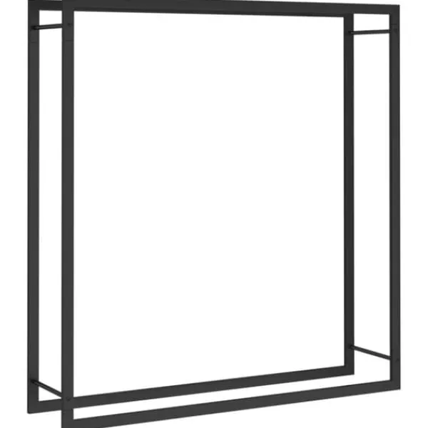Tilbehør Til Brændeovne & Pejse^The Living Store brændestativ 110x28x116 cm stål matsort - Brændekurve