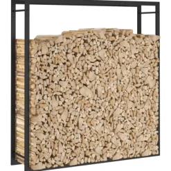 Tilbehør Til Brændeovne & Pejse^The Living Store brændestativ 110x28x116 cm stål matsort - Brændekurve