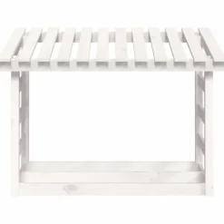 Tilbehør Til Brændeovne & Pejse^The Living Store brændestativ 108x64,5x78 cm massivt fyrretræ hvid - Brændekurve – tilbehør