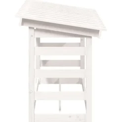 Tilbehør Til Brændeovne & Pejse^The Living Store brændestativ 108x64,5x78 cm massivt fyrretræ hvid - Brændekurve – tilbehør