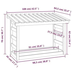 Tilbehør Til Brændeovne & Pejse^The Living Store brændestativ 108x64,5x78 cm massivt fyrretræ hvid - Brændekurve – tilbehør