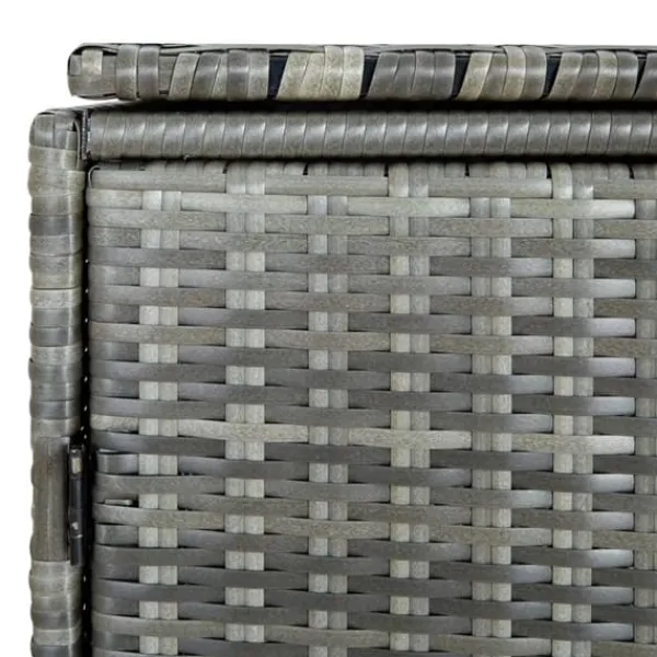 Outlet The Living Store dobbelt skraldespandsskjuler 148x77x111 cm polyrattan grå - Skure & Redskabsskure Skure, Garager & Carports