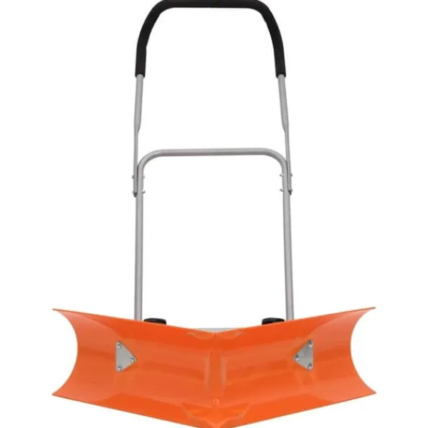 The Living Store dobbeltvinklet sneskovl med udvideligt håndtag stål orange - Sneskovle Snerydning