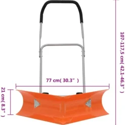 The Living Store dobbeltvinklet sneskovl med udvideligt håndtag stål orange - Sneskovle Snerydning