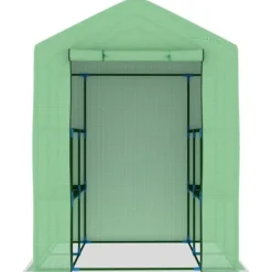 Best The Living Store drivhus med hylder 143x143x195 cm stål - Drivhuse Drivhus