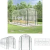 Clearance The Living Store drivhus 160x400x190 cm PVC og pulverlakeret stål transparent - Drivhuse Drivhus