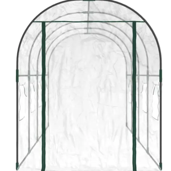 Clearance The Living Store drivhus 160x400x190 cm PVC og pulverlakeret stål transparent - Drivhuse Drivhus