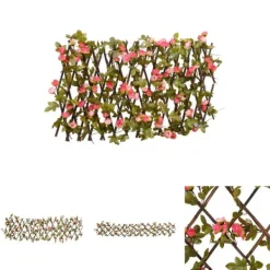 Buer, Spalier, Lysthuse Uden Tag^The Living Store espalier med kunstig vedbend 180x20 cm udvidelig mørk pink - Havehegn