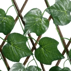 Online The Living Store espalier 5 stk. med kunstige vinblade 190x60 cm udvidelig grøn - Havehegn Buer, Spalier, Lysthuse Uden Tag