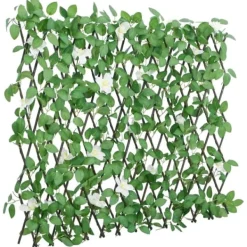 Buer, Spalier, Lysthuse Uden Tag^The Living Store espalier med kunstig vedbend 186x30 cm udvidelig grøn - Havehegn