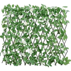 Buer, Spalier, Lysthuse Uden Tag^The Living Store espalier med kunstig vedbend 186x30 cm udvidelig grøn - Havehegn