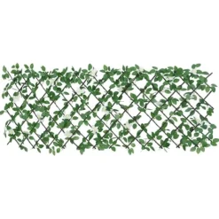 Buer, Spalier, Lysthuse Uden Tag^The Living Store espalier med kunstig vedbend 186x30 cm udvidelig grøn - Havehegn