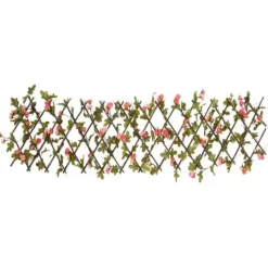 Clearance The Living Store espalierer med kunstig vedbend 5 stk. 180x20 cm udvidelig pink - Havehegn Buer, Spalier, Lysthuse Uden Tag