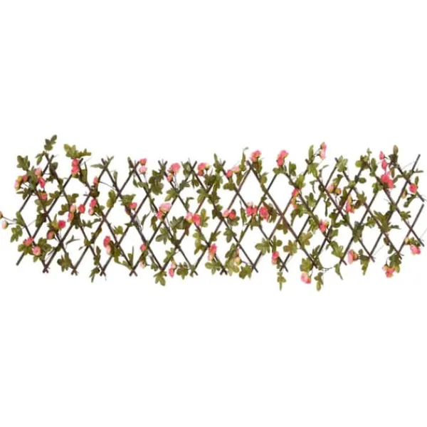 Clearance The Living Store espalierer med kunstig vedbend 5 stk. 180x20 cm udvidelig pink - Havehegn Buer, Spalier, Lysthuse Uden Tag