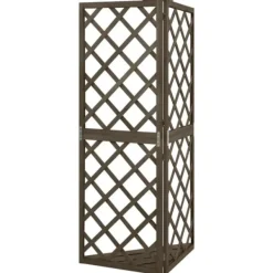 Buer, Spalier, Lysthuse Uden Tag^The Living Store espalier til hjørne 50x50x145 cm massivt grantræ grå - Havebuer, espalierer & pergolaer