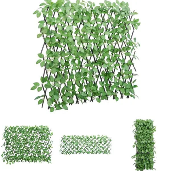 Buer, Spalier, Lysthuse Uden Tag^The Living Store espalier med kunstig vedbend 180x65 cm udvidelig grøn - Havehegn