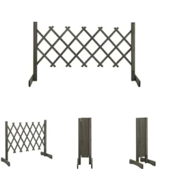 Buer, Spalier, Lysthuse Uden Tag^The Living Store espalier til haven 120x60 cm massivt fyrretræ grå - Havehegn