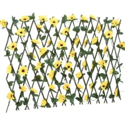 Clearance The Living Store espalierer med kunstig vedbend 5 stk. 180x60 cm udvidelig gul - Havehegn Buer, Spalier, Lysthuse Uden Tag