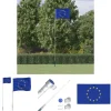 Best The Living Store Europaflag og flagstang 5,55 m aluminium - Flag & vimpler Flag & Vindposer