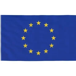 Best The Living Store Europaflag og flagstang 5,55 m aluminium - Flag & vimpler Flag & Vindposer