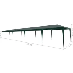 Telte & Lysthuse^The Living Store festtelt 3x12 m PE grøn - Festtelte & havepavilloner
