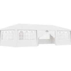 Telte & Lysthuse^The Living Store festtelt med sidevægge 4x9 m 90 g/m² hvid - Festtelte & havepavilloner
