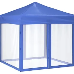 Telte & Lysthuse^The Living Store foldbart festtelt med sidevægge 2x2 m blå - Festtelte & havepavilloner