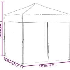 Telte & Lysthuse^The Living Store foldbart festtelt med sidevægge 2x2 m blå - Festtelte & havepavilloner
