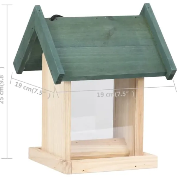 Til Fugle & Småvildt^The Living Store fuglefoderautomater 4 stk. fyrretræ - Foderautomater til fugle