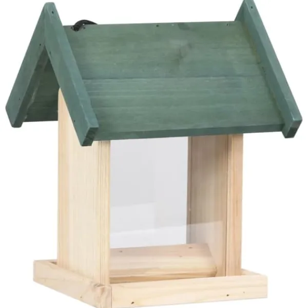 Til Fugle & Småvildt^The Living Store fuglefoderautomater 4 stk. fyrretræ - Foderautomater til fugle