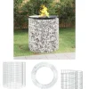 Pejse^The Living Store gabion-bålkurv Ø 100 cm galvaniseret jern - Ildsteder