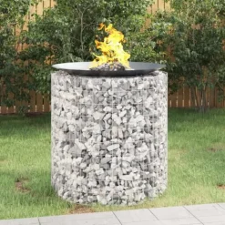 Pejse^The Living Store gabion-bålkurv Ø 100 cm galvaniseret jern - Ildsteder