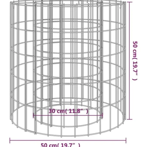 Pejse^The Living Store gabion-bålkurv Ø 50 cm galvaniseret jern - Ildsteder