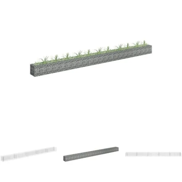 Hot The Living Store gabion-højbed 450x30x30 cm galvaniseret stål - Plantekrukker Krukker & Plantebeholdere