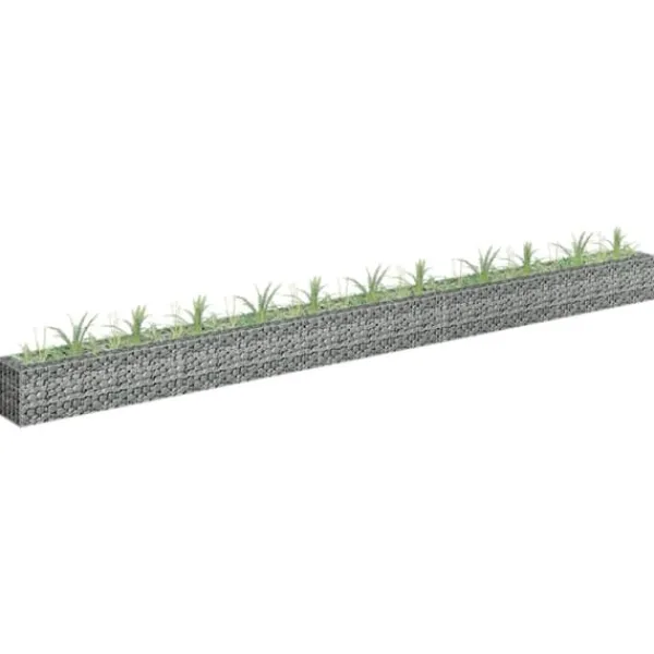 Hot The Living Store gabion-højbed 450x30x30 cm galvaniseret stål - Plantekrukker Krukker & Plantebeholdere