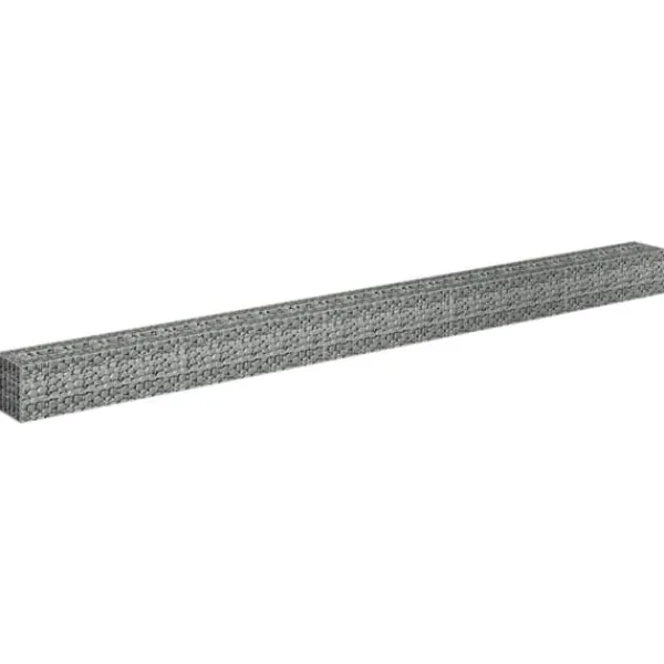 Hot The Living Store gabion-højbed 450x30x30 cm galvaniseret stål - Plantekrukker Krukker & Plantebeholdere