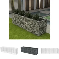 Krukker & Plantebeholdere^The Living Store gabion-højbed 360x90x100 cm stål - Plantekrukker