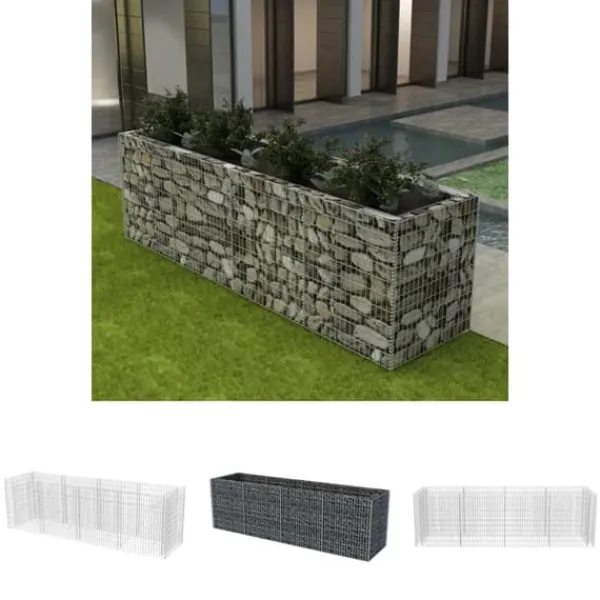 Krukker & Plantebeholdere^The Living Store gabion-højbed 360x90x100 cm stål - Plantekrukker