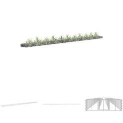 Best The Living Store gabion-højbed 450x30x10 cm galvaniseret stål - Plantekrukker Krukker & Plantebeholdere